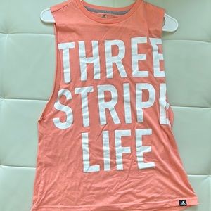 Adidas Three Stripe Life Tank Top Peach color Women’s Size Small